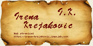 Irena Krejaković vizit kartica
